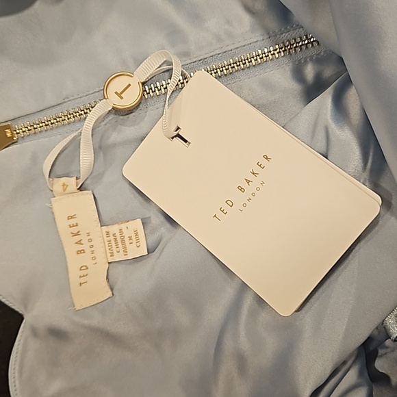 💕TED BAKER💕 Hailly Bardot Dress ~ Raspberry Ripple Print TB Size 4 = US 10 NWT - Picture 15 of 16